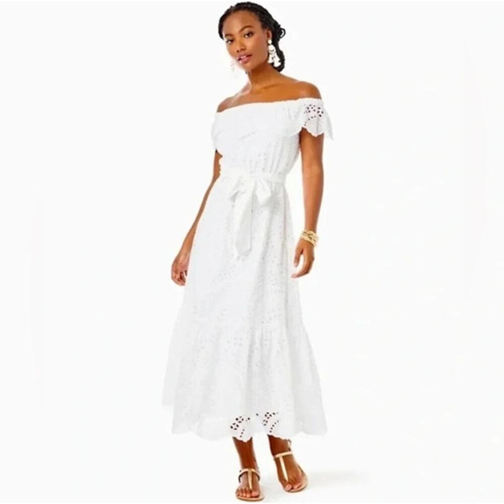 Lilly Pulitzer Geri Dress Eyelet Boho Romantic Embroidered - Picture 10 of 12